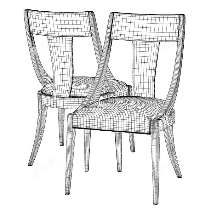 Century Dain Side Chair: Stylish and Compact 3D model image 2