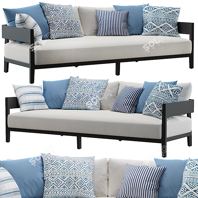 Balmain Aluminum Sofa Collection 3D model image 1