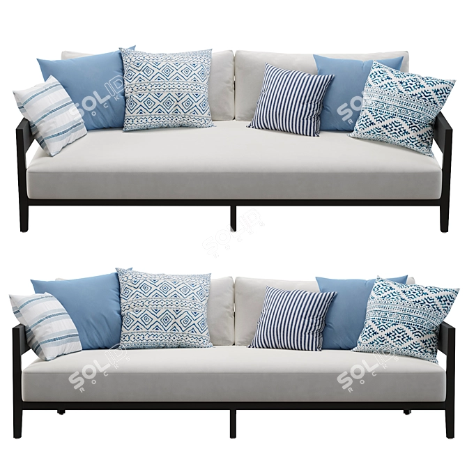 Balmain Aluminum Sofa Collection 3D model image 2