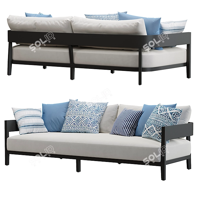 Balmain Aluminum Sofa Collection 3D model image 3