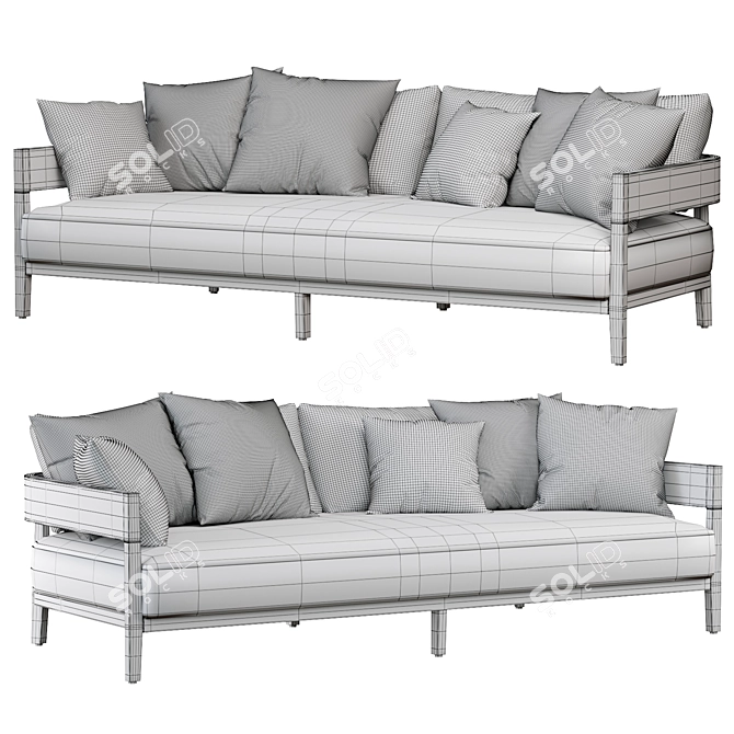 Balmain Aluminum Sofa Collection 3D model image 5