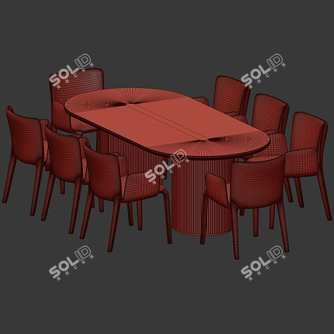 Modern Dining Set 119: Stylish & Versatile 3D model image 5