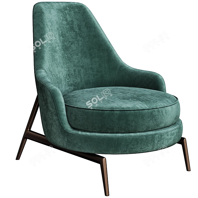 Elegant Flexform Leda Armchair 3D model image 1