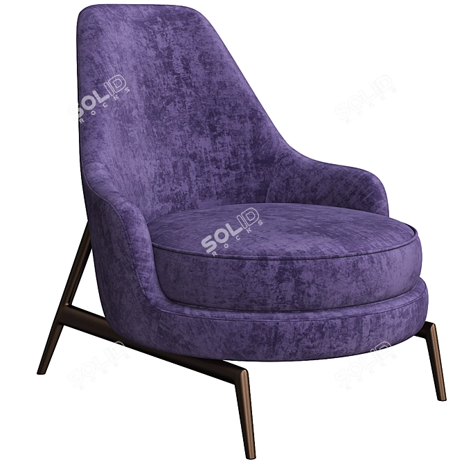 Elegant Flexform Leda Armchair 3D model image 2