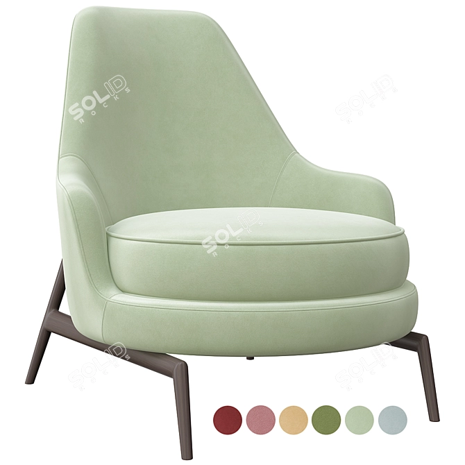 Elegant Flexform Leda Armchair 3D model image 4