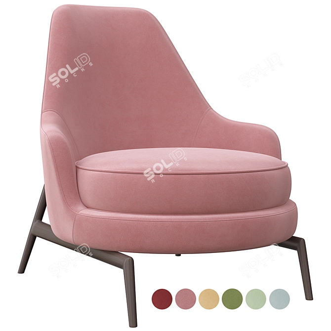 Elegant Flexform Leda Armchair 3D model image 5