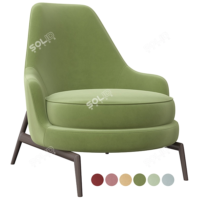 Elegant Flexform Leda Armchair 3D model image 6