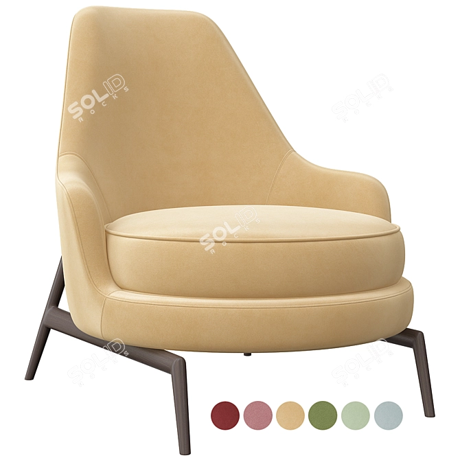 Elegant Flexform Leda Armchair 3D model image 7