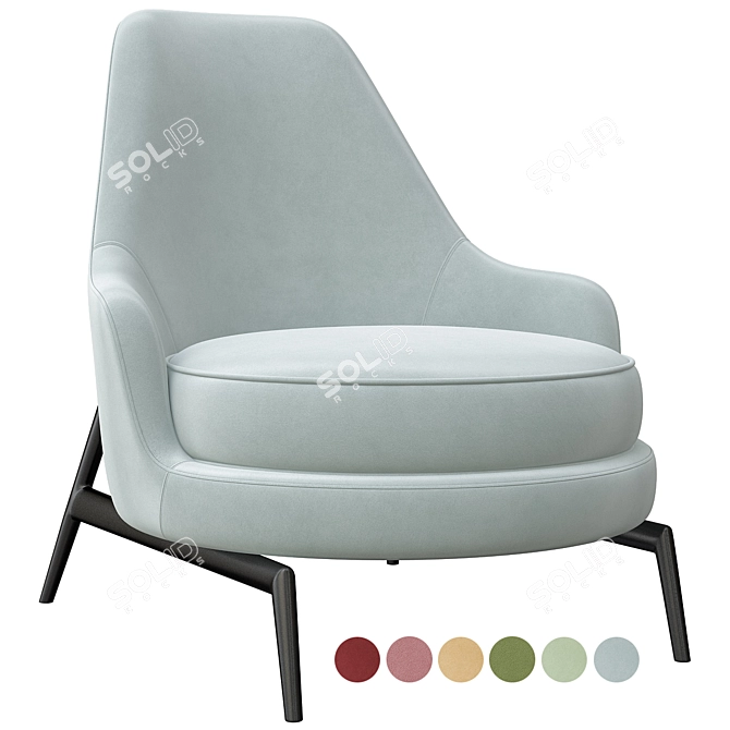 Elegant Flexform Leda Armchair 3D model image 8