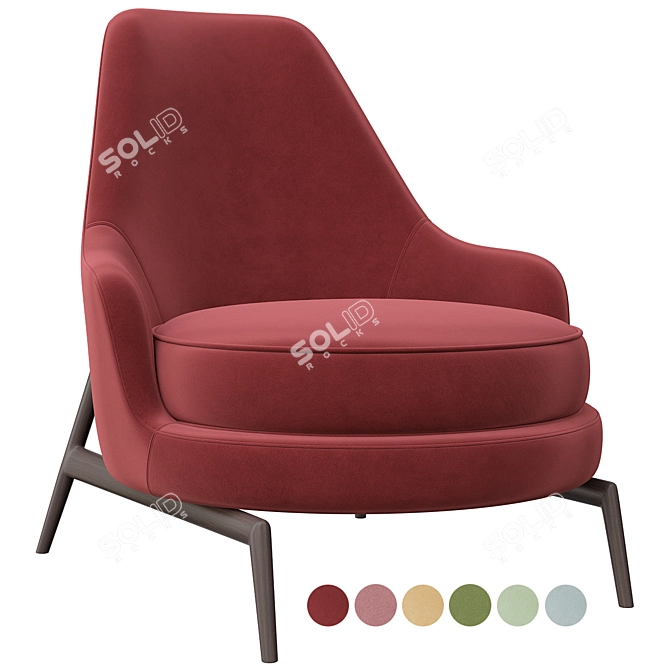 Elegant Flexform Leda Armchair 3D model image 9