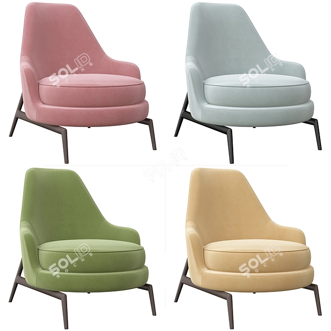 Elegant Flexform Leda Armchair 3D model image 10