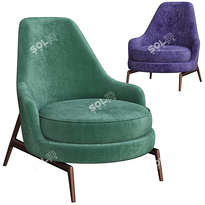 Elegant Flexform Leda Armchair 3D model image 11