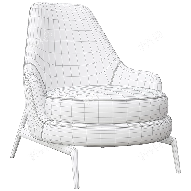 Elegant Flexform Leda Armchair 3D model image 12