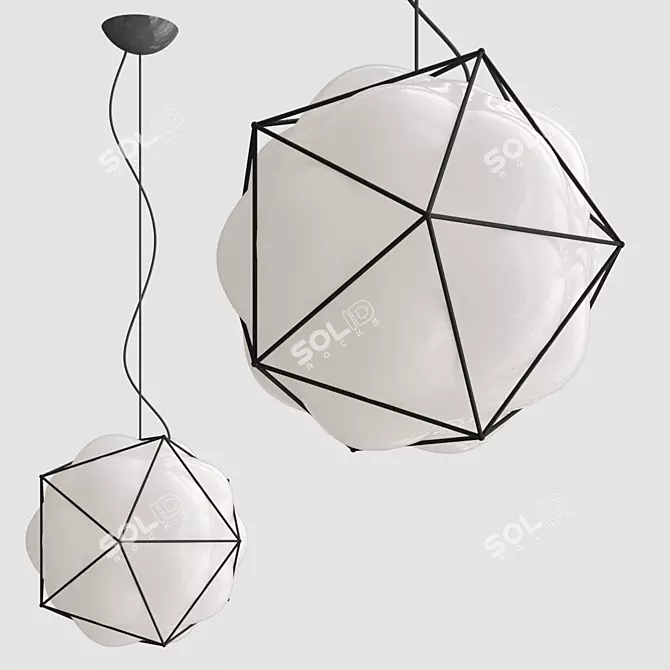 Semai: Modern 38cm Pendant Light 3D model image 1