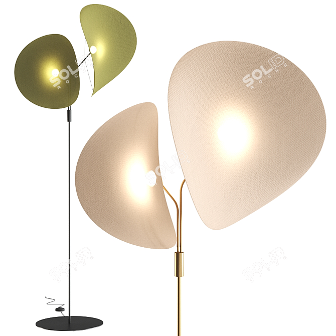 Elegant Manta Floor Lamp 3D model image 2