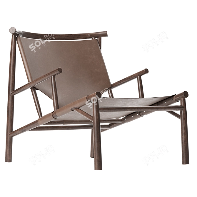 Sleek Samurai Armchair 3D model image 1