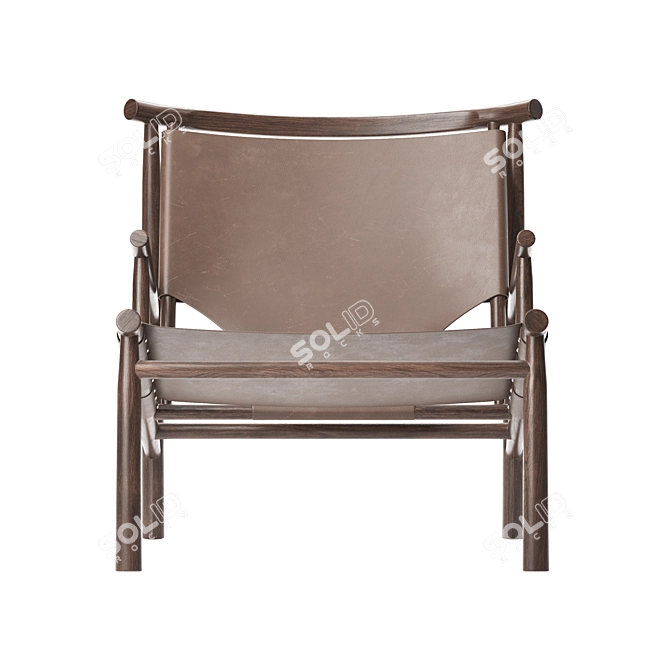 Sleek Samurai Armchair 3D model image 3