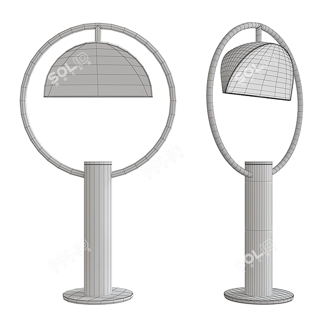 Sleek Half Circle Table Lamp 3D model image 2