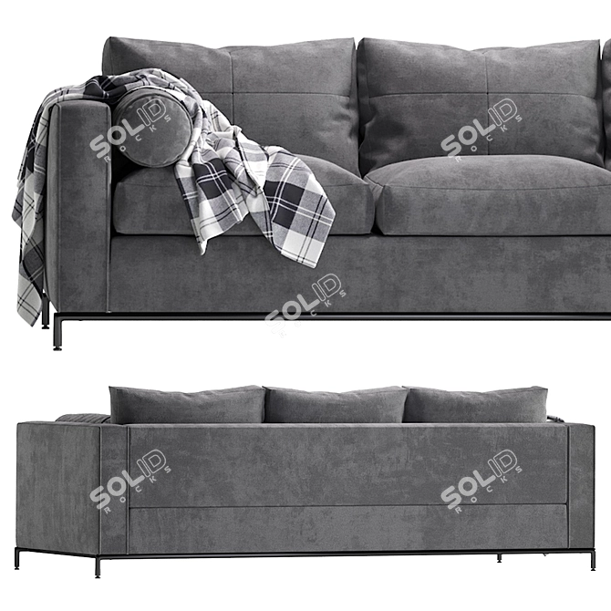 Luxury Velvet Sofa B&B Italia 3D model image 3