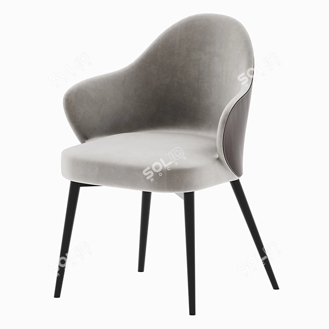 Aria Contemporary Velvet Armchair 3D model image 1