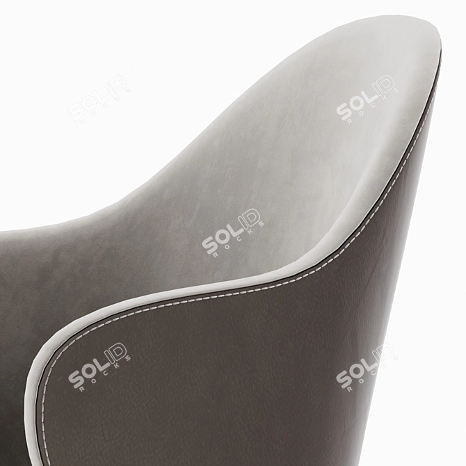 Aria Contemporary Velvet Armchair 3D model image 3
