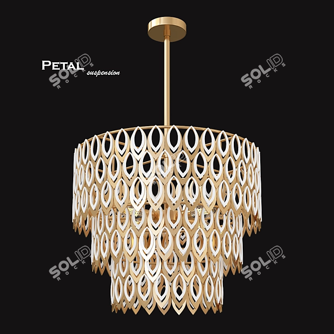 Luxury Petal Pendant Light 3D model image 1