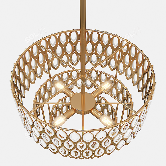 Luxury Petal Pendant Light 3D model image 3