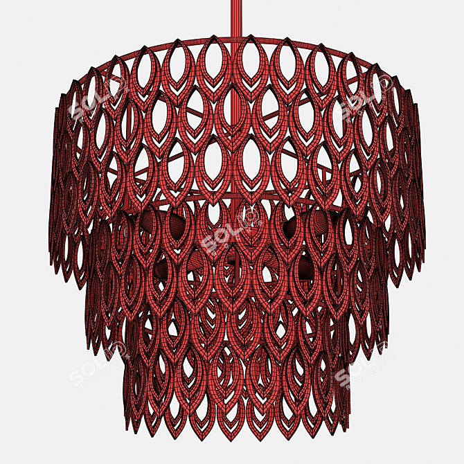 Luxury Petal Pendant Light 3D model image 4