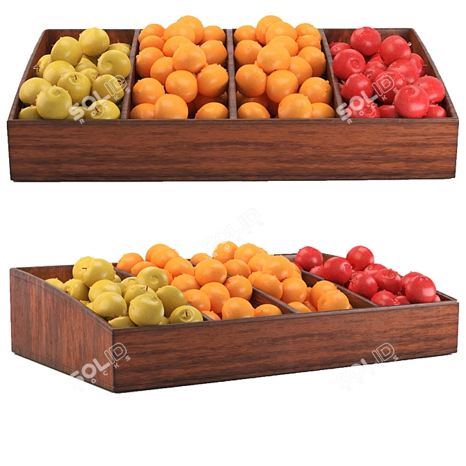 Fresh Fruit Set: A Juicy Delight 3D model image 1