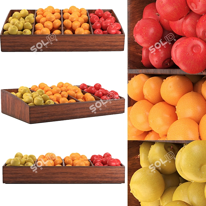 Fresh Fruit Set: A Juicy Delight 3D model image 3