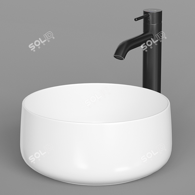 Elegant Cognac 35 Wash Basin 3D model image 1