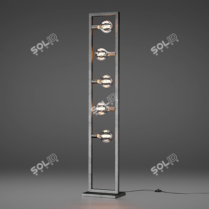 Industrial Elegance: Aiden Floor Lamp 3D model image 3
