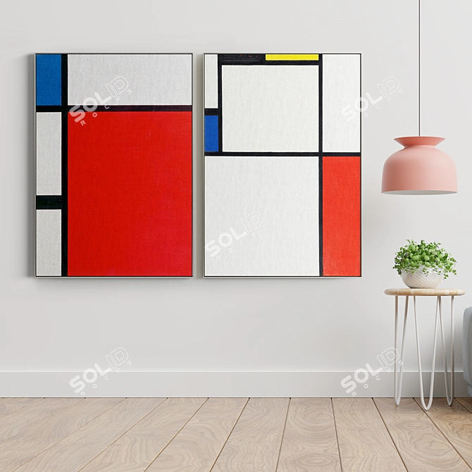 Minimal Abstract Frame | Set of 2 3D model image 2