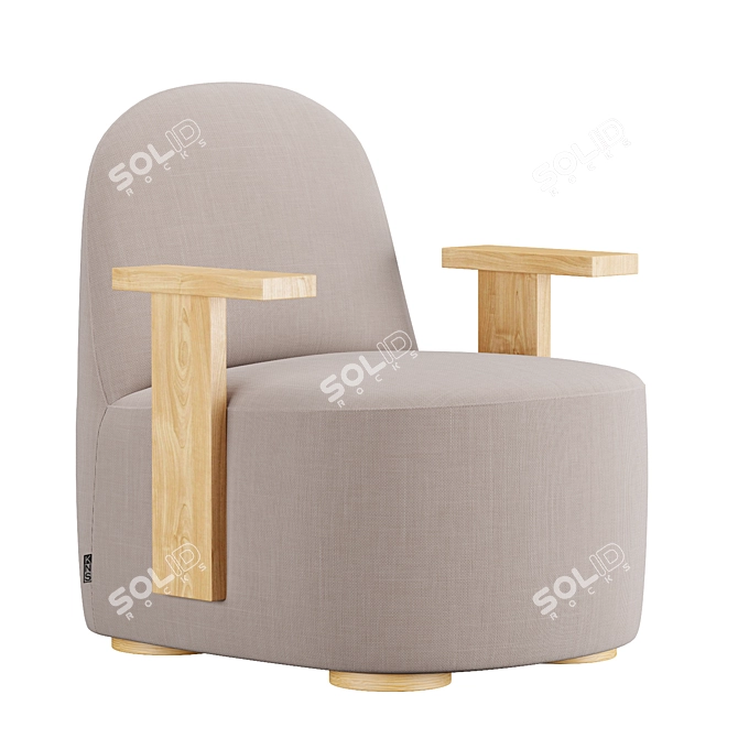 Polar S Lounge Chair with Arms: Sophisticated Comfort 3D model image 1