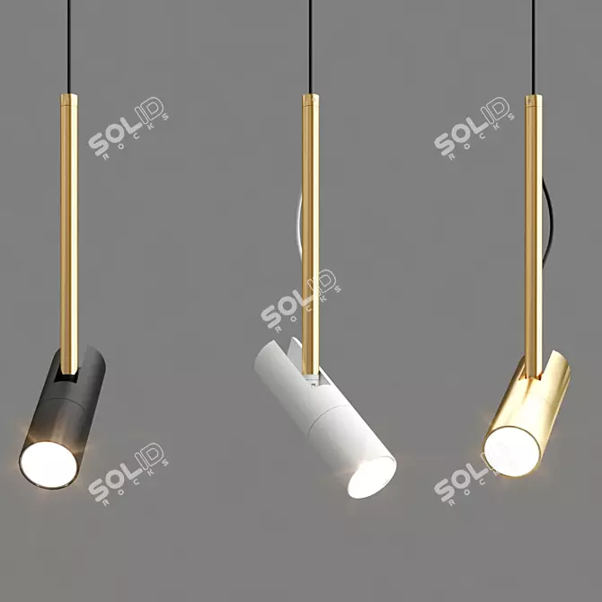 Minimalistic Rotating Pendant Lamp 3D model image 1