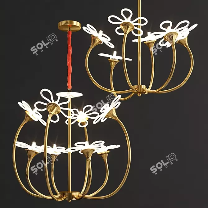 Elegant Floral Chandelier Series 3D model image 1