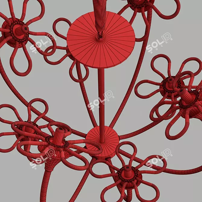 Elegant Floral Chandelier Series 3D model image 5