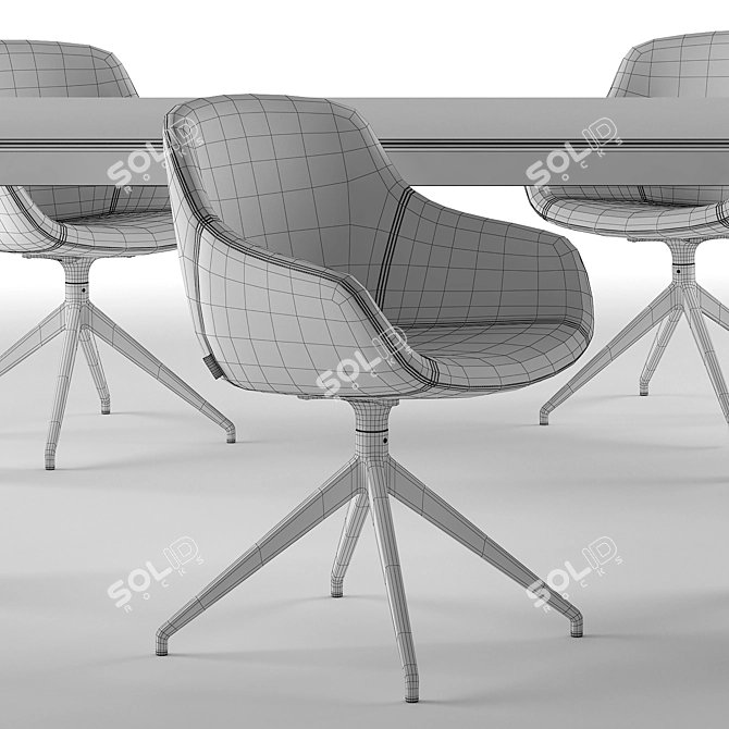 Sleek Igloo Chair & Alpha Table 3D model image 5