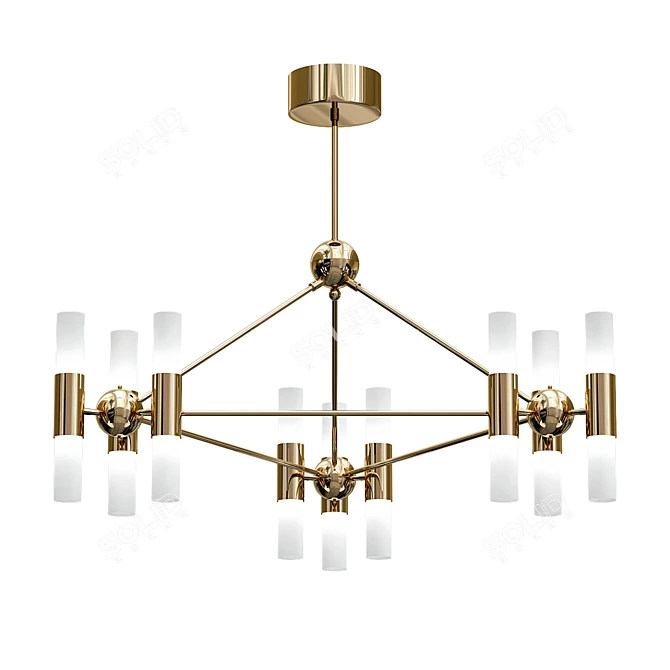 Modern 3-Sputnik Chandelier 3D model image 1