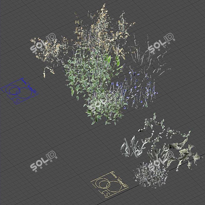 Meadow Bliss Grass Scatter Kit 3D model image 7