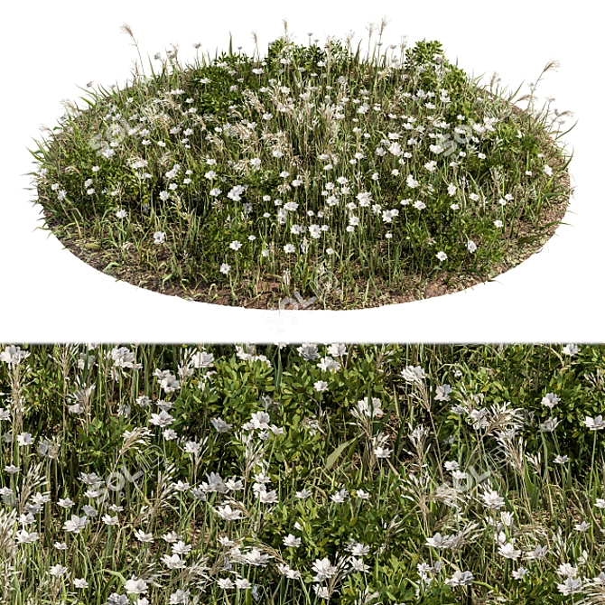 Lush Turf Blooms: Grass Set 05 3D model image 1