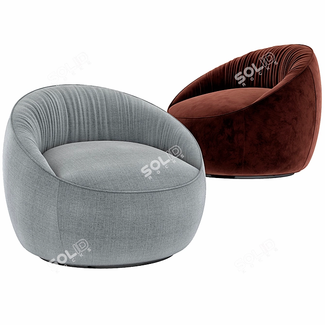 Elegant Hana Armchair: Solis Fog 3D model image 1