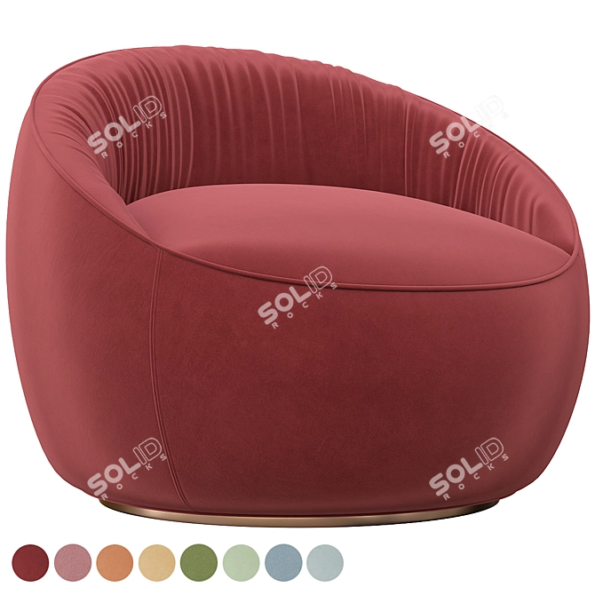 Elegant Hana Armchair: Solis Fog 3D model image 3