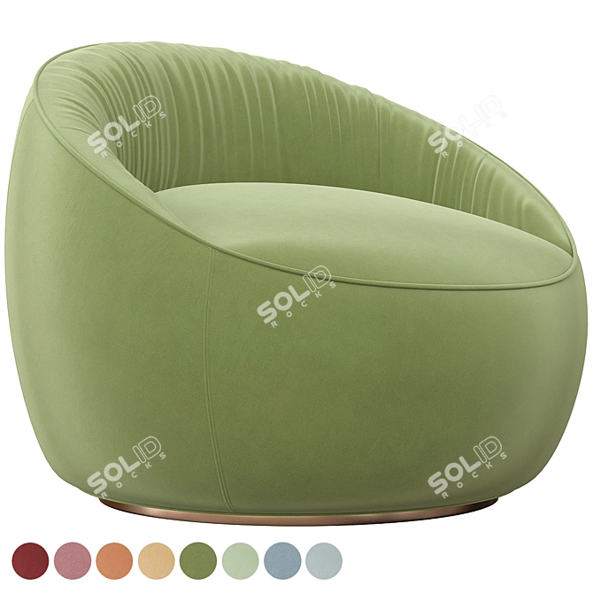 Elegant Hana Armchair: Solis Fog 3D model image 5