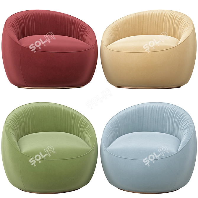 Elegant Hana Armchair: Solis Fog 3D model image 6