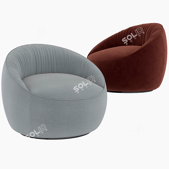 Elegant Hana Armchair: Solis Fog 3D model image 7