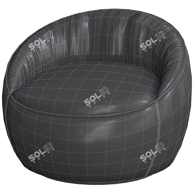 Elegant Hana Armchair: Solis Fog 3D model image 8