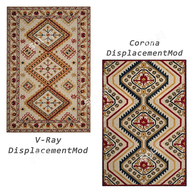 Versatile Set of 6 Rugs 3D model image 2