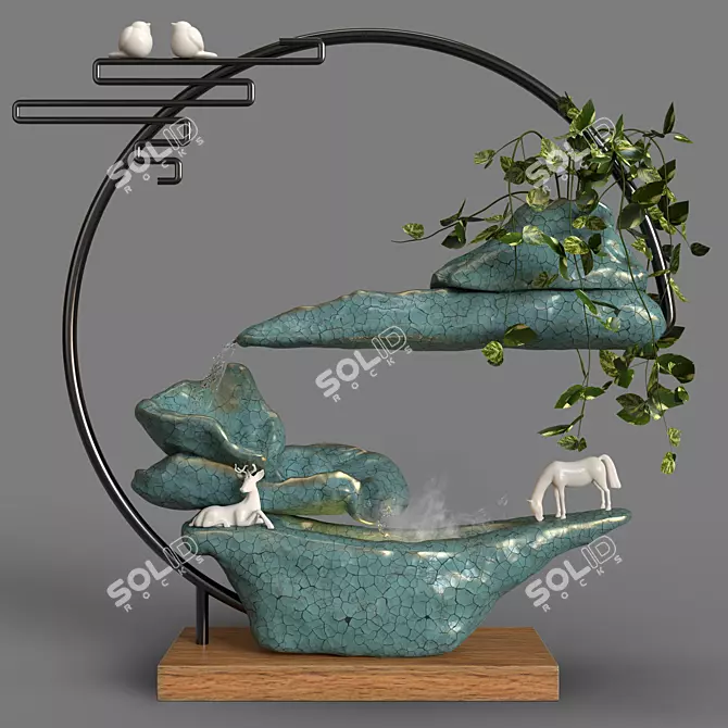 Modern Fountain Sculpture 3D model image 1