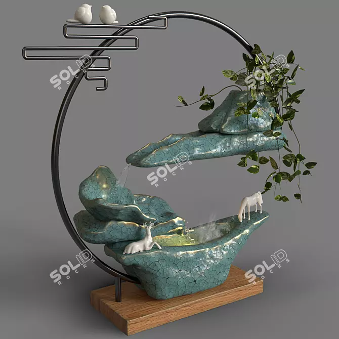 Modern Fountain Sculpture 3D model image 2